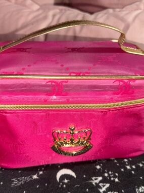 Juicy Couture Hot Pink Cosmetic Case with Gold Trim